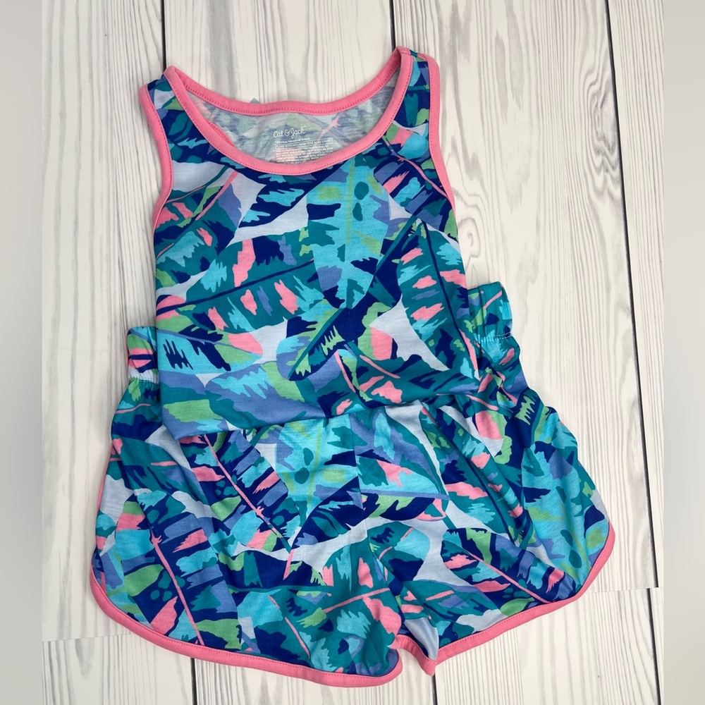 Cat& Jack Tropical Leaves Pajama Set